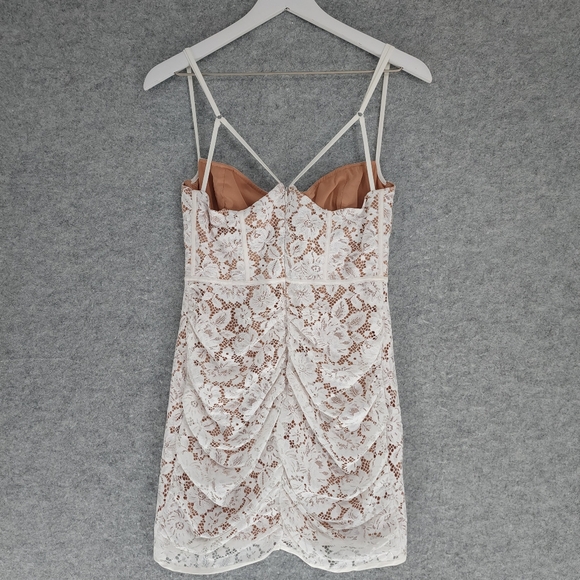 For Love & Lemons Julua Lace Corsett Mini Dress in White - Picture 5 of 11